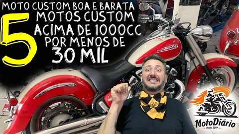 Moto Custom Boa e BARATA: 5 motos CUSTOM acima de 1000cc por menos de 30 mil reais