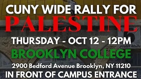 the Cunywide Rally for #Palestine outside @BklynCollege411 @Cuny4P @AlAwda @WOLPalestine 10/12/23