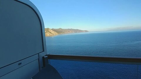 Catalina Island as seen from a stateroom balcony on the Royal Princess