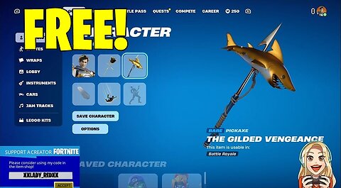 FREE | The Gilded Vengeance (Rare Pickaxe)-Fortnite