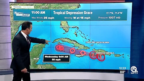 3 tropical systems: Fred moving towards Panhandle, Grace expected to restrengthen in Gulf