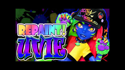 Repaint! Uvie the Dark Rainbow Doll🖤🌈 Custom Made Monster High Doll