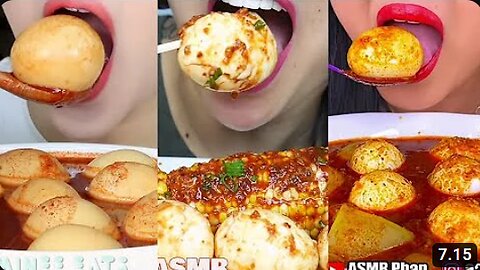 spicy soft BOILED EGGS (soft eating sound) sas asmr, minee, asmr