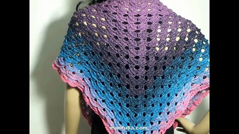 How to crochet 3D shawl tutorial by marifu6a