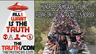 HUNDREDS OF MIGRANTS FILMED RIDING ON TOP OF TRAIN TO US BORDER