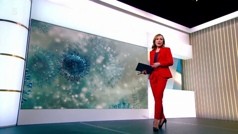 Sian Williams - Red Outfit, Black High Heels, Earings - 21st Feb 2022