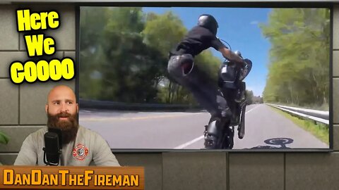 Uh Oh... Harley Wheelie Crash Into Guardrail