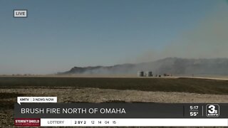 Brush Fire north of Crescent, Iowa visible from Downtown Omaha