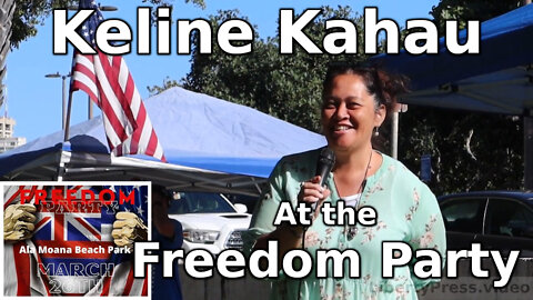 Keline Kahau at the Freedom Party at Ala Moana