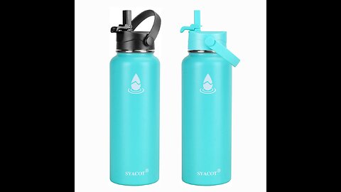 SYACOT 32 oz 40 oz 64 oz Stainless Steel Water Bottle, Insulated Double Wall Vacuum Leak Proof...