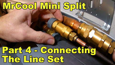 Installing our MrCool Mini Split 2400 BTU - Part 4 - Connecting the line set