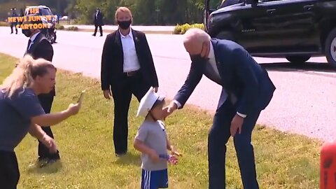 Biden posing for pictures with a kid outside Virginia high school.