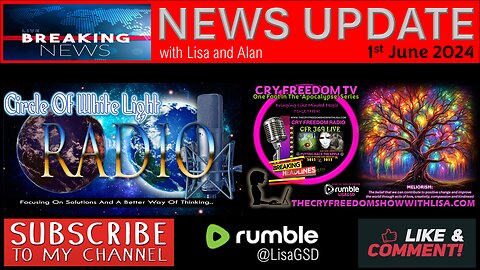 WWW.THECRYFREEDOMSHOWWITHLISA.COM 📺NEWS UPDATE📺with Alan & Lisa 1 JUNE 2024