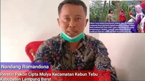 Pekon Cipta Mulya Kecamatan Kebun Tebu Raih Status ODF Bebas Buang Air Besar Sembarangan (BABS)