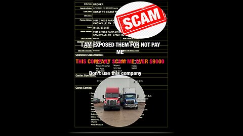 I AM EXPOSED THIS FREIGHT BROKER WHO SCAM ME OVER $9,000