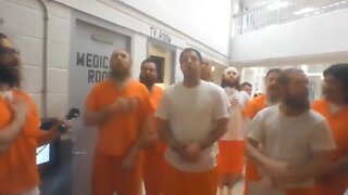 J6 Political Prisoners at DC Gulag Leak Video from Inside Jail Praying and Singing National Anthem