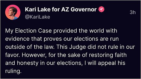 Kari Lake Arizona Lawsuit Conclusion / Free & Fair Elections Are Over