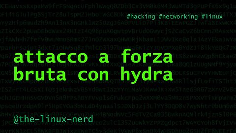 etical hacking: attacco brute force con hydra