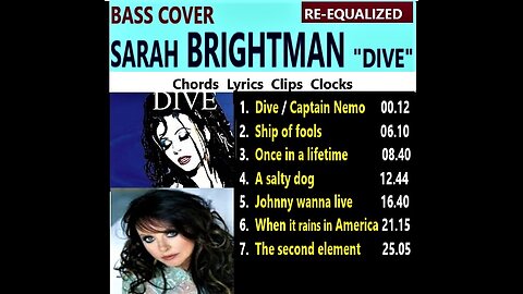Bass cover S. BRIGHTMAN "DIVE"_ Chords Lyrics Clips Clocks