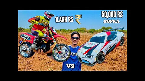 RC Toyota Supra MK5 Vs RC ProMoto Bike Who Will Win ?- Chatpat toy TV