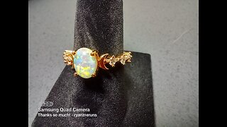 Opal and Rhinestone Goldtone