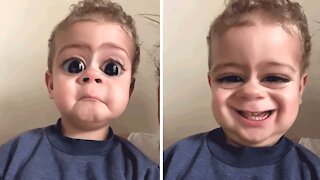 Silly video filter instantly calms crying baby