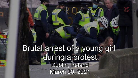 Brutal arrest of a young girl during a protest
