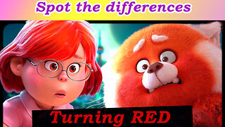 Turning red movie 2022 /Find (spot) 2 differences- Brain games and puzzles welcome and try...
