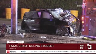 HS student killed in El Cajon crash