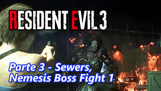 Resident Evil 3 Remake (PC) - Parte 3 - Sewers, Nemesis Boss Fight 1 - Roupa Clássica da Jill RE3