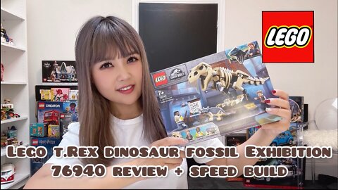 Lego T-rex Dinosaur Fossil Exhibition 76940 Review + Speed Build ASMR | Lego 2021