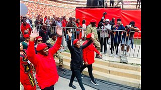 EFF leadership arrive at FNB Stadium where they join supporters to celebrate their 10th anniversary