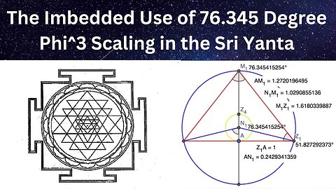 The Imbedded Use of 76.345 Degree Phi^3 Scaling in the Sri Yantra