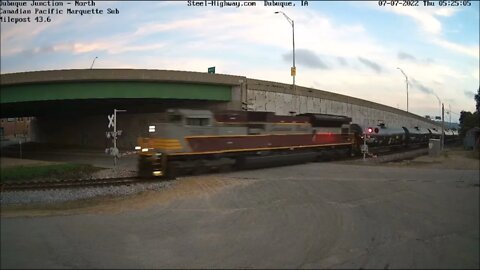 CP 7012 Leading SB Oil Tanks at Dubuque, Muscatine and Washington, IA on July 7, 2022