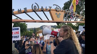 Disney Rally in Burbank (4/6/22)- swarming the gates with chants