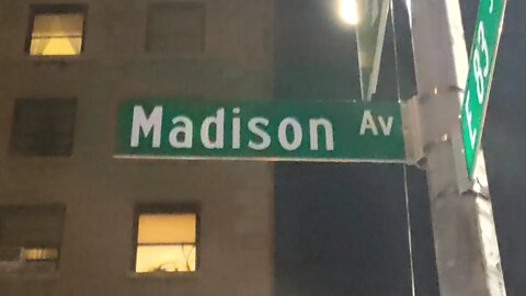 Madison Avenue Upper East Side at night in New York City 2021.