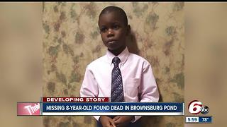 Body of missing 8-year-old Louisville boy found in Brownsburg pond