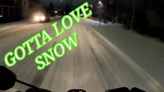 Honda Navi On A Snowy NIght Ride Home