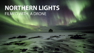 Northern Lights shot with a drone in Iceland