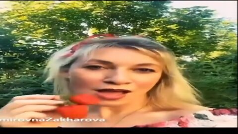 PUTIN'S SPOKESWOMAN MARIA ZAKHAROVA SEDUCTIVELY EATS STRAWBERRIES