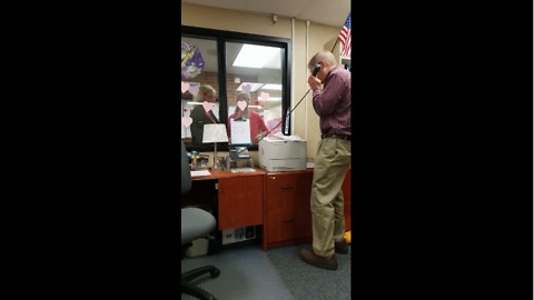 Teacher sings over PA for Valentine's Day