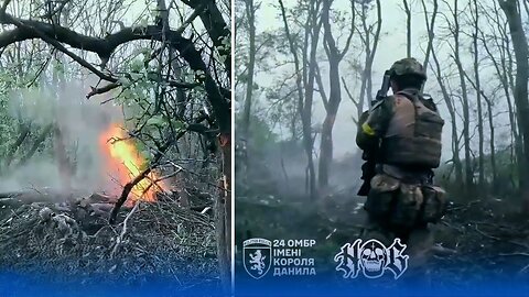 Ukraine 24th Brigade raid Russian trench near Bakhmut in first-person footage