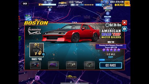 CSR2 Greening Auto Company Chevrolet Camaro IROC Z28 Prize Car