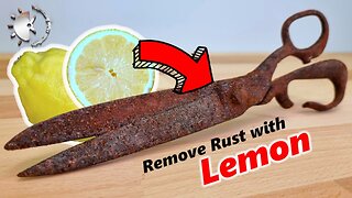 Scissors Restoration [Remove Rust With Lemon - Black Handle - Polished Blade]