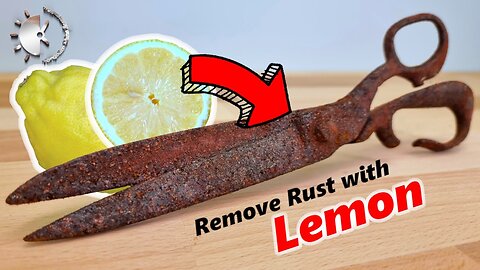 Scissors Restoration [Remove Rust With Lemon - Black Handle - Polished Blade]