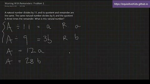 Working With Remainders: Problem 1