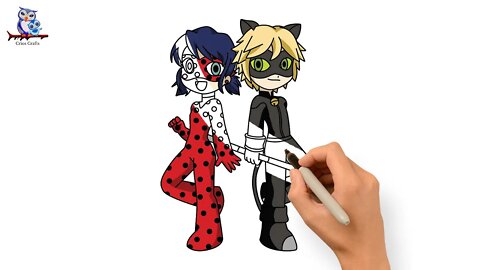 How To Draw Lady Bug and Cat Noir - Miraculous Tales