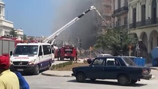 WEB EXTRA: Large explosion outside of Havana, Cuba hotel
