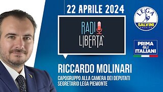 🔴 QUI PARLAMENTO - On. Riccardo Molinari, Capogruppo Camera Lega, a Radio Libertà (22/04/2024).