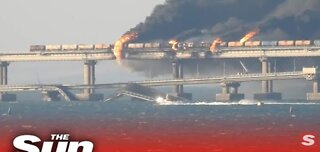 Fire rages on after blast on Crimea bridge as Russia launches investigation